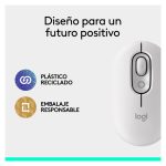 Logitech POP Mouse, color blanco, un ratón inalámbrico Bluetooth con botones programables, clics discretos y tecnología Easy-Switch para usar hasta con 3 dispositivos. SKU: 910-007411