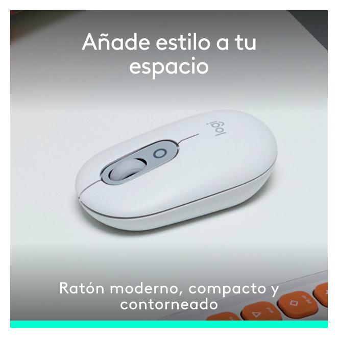 Logitech POP Mouse, ratón inalámbrico Bluetooth compacto y portátil con botones programables y clics discretos, tecnología Easy-Switch para alternar hasta 3 dispositivos, portátil, tablet, PC: Blanco 2 Logitech POP Mouse con tecnología Easy-Switch