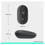 Logitech POP Mouse ratón inalámbrico compacto en grafito con botones programables, clics discretos y tecnología Easy-Switch, SKU 910-007412