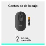 Logitech POP Mouse ratón inalámbrico compacto en grafito con botones programables, clics discretos y tecnología Easy-Switch, SKU 910-007412