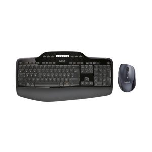 Teclado Logitech 920-002420 para hogar con formato QWERTZ, incluye ratón, color negro, tecnología RF inalámbrica, idioma alemán