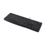 Teclado Logitech K120 para Oficina, conexión USB, distribución QWERTY Internacional de EE.UU., color Negro, SKU 920-002479