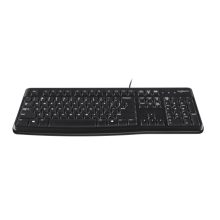 Teclado Logitech K120 para Oficina, conexión USB, distribución QWERTY Internacional de EE.UU., color Negro, SKU 920-002479