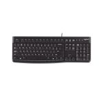 Teclado Logitech modelo K120 con conexión USB y diseño ergonómico, SKU 920-002488