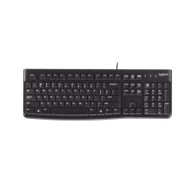 Teclado Logitech modelo K120 con conexión USB y diseño ergonómico, SKU 920-002488