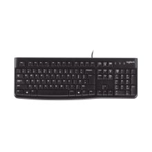 Logitech K120 teclado con diseño ergonómico, cable USB y resistente al agua, SKU 920-002509