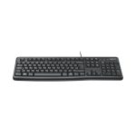 Logitech K120 teclado con diseño ergonómico, cable USB y resistente al agua, SKU 920-002509