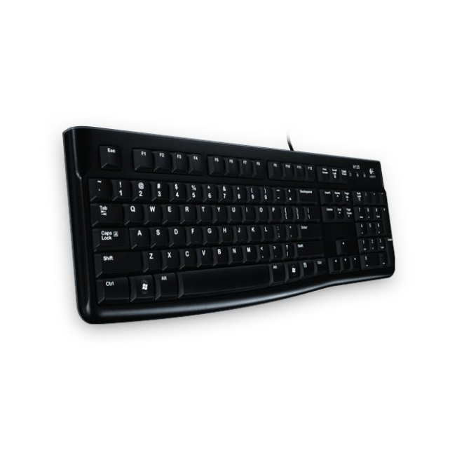 Logitech Teclado K120 para Negocios USB Alemán QWERTZ Negro Vista del Logitech Teclado K120 para Negocios, conexión USB, disposición QWERTZ alemana, color negro. SKU: 920-002516.