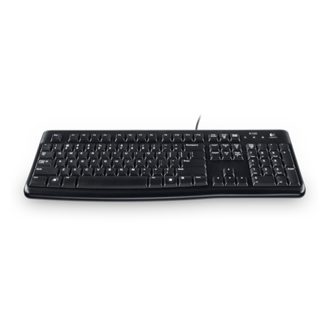 Logitech teclado USB K120 para negocios checa negro Logitech Keyboard K120 para Business teclado universal USB QWERTZ en negro con SKU 920-002641, ideal para uso empresarial