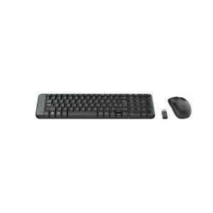 Logitech Wireless Combo MK220 RF inalámbrico con teclado y ratón, diseño QWERTY griego en color negro. SKU 920-003157