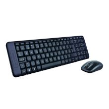 El Logitech Wireless Combo MK220 incluye teclado y ratón inalámbricos en color negro con conectividad USB. SKU: 920-003159.