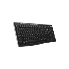 Teclado inalámbrico Logitech K270 con conectividad USB, diseño compacto y durabilidad. SKU: 920-003738