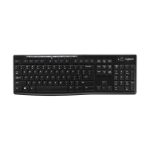 Teclado inalámbrico Logitech modelo K270 con tecnología Unifying, SKU 920-003745, adecuado para tareas diarias y con diseño resistente.