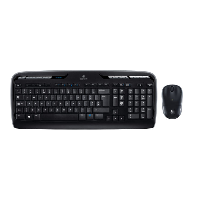 Logitech Combo MK330 Teclado Inalámbrico con Ratón para Oficina Logitech Wireless Combo MK330, teclado y ratón incluidos, USB, QWERTY Internacional de EE.UU., color negro. SKU: 920-003989.