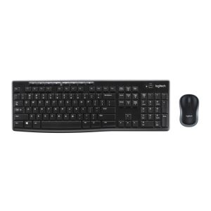 Vista del combo Logitech MK270 con teclado y ratón inalámbricos, modelo SKU 920-004510, ideal para uso diario y oficinas.