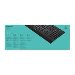 Teclado Logitech K280E Pro para negocios, USB, diseño QWERTY Internacional de EE.UU., color negro. SKU 920-005217