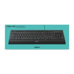 Teclado Logitech K280E Pro para negocios, USB, diseño QWERTY Internacional de EE.UU., color negro. SKU 920-005217