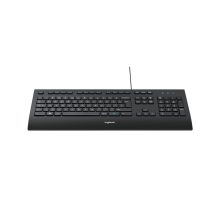 Teclado Logitech K280E Pro para negocios, USB, diseño QWERTY Internacional de EE.UU., color negro. SKU 920-005217