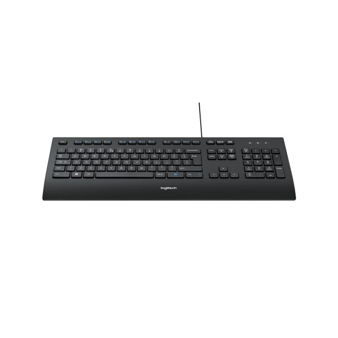 Logitech teclado profesional K280E para oficina con diseño QWERTY USB Teclado Logitech K280E Pro para negocios, USB, diseño QWERTY Internacional de EE.UU., color negro. SKU 920-005217