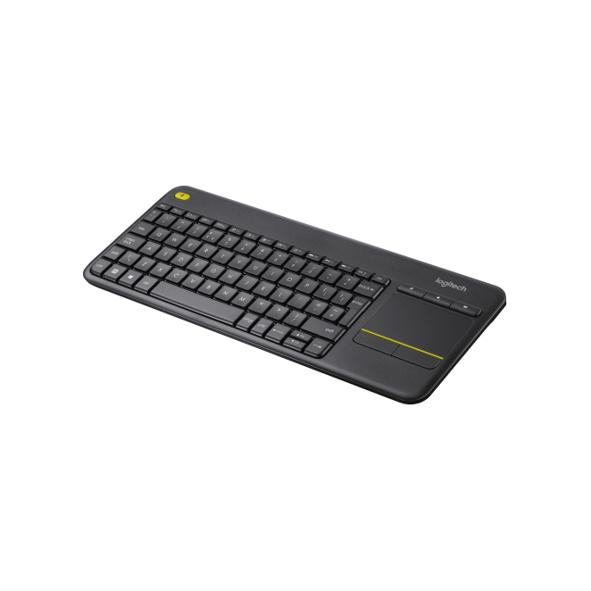Logitech Teclado Inalámbrico K400 Plus con Touchpad Integrado Logitech K400 Plus, teclado inalámbrico con touchpad integrado, SKU 920-007143. Diseño compacto en color negro con teclas multimedia.