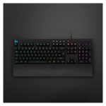 Teclado Logitech G G213 Prodigy para juegos, con conexión USB, distribución QWERTY internacional de EE.UU y color negro. SKU: 920-008093.