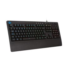 Teclado Logitech G G213 Prodigy para juegos, con conexión USB, distribución QWERTY internacional de EE.UU y color negro. SKU: 920-008093.