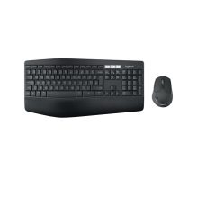 Teclado Logitech 920-008228 negro con ratón incluido, compatible universalmente, conectividad RF inalámbrica y Bluetooth, disposición de teclas QWERTY en español