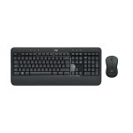 Teclado Logitech para uso universal con conexión USB, distribución QWERTZ en alemán, acompañado de ratón incluido. Colores negro y blanco. SKU 920-008675.