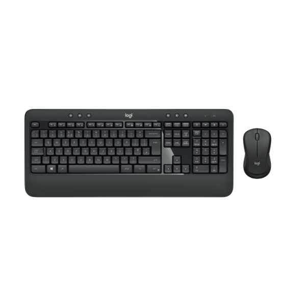 Teclado Logitech para uso universal con conexión USB, distribución QWERTZ en alemán, acompañado de ratón incluido. Colores negro y blanco. SKU 920-008675.