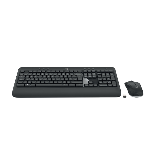 Logitech teclado inalámbrico con ratón incluido QWERTY Español Teclado Logitech con ratón incluido, conexión RF inalámbrica, disposición QWERTY en español, en colores negro y blanco. SKU 920-008680
