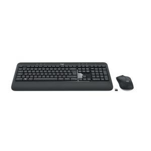 Logitech 920-008683 teclado y ratón combo, USB, diseño QWERTY nórdico, en colores negro y blanco.
