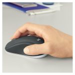 Teclado Logitech 920-008685 con ratón incluido, diseño universal USB, disposición QWERTY Internacional de EE.UU., en color negro y blanco.