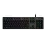 Logitech G 920-008946 teclado de juego USB, diseño QWERTY en inglés con acabado en carbono, 920-008946