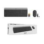 Logitech 920-009198 teclado inalámbrico con ratón incluido, universal, RF, configuración QWERTY en español, color grafito