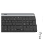 Teclado Logitech con ratón incluido, modelo universal RF inalámbrico, distribución QWERTY internacional de EE.UU., color grafito, SKU 920-009204