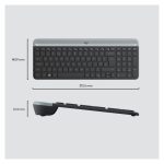 Teclado Logitech con ratón incluido, modelo universal RF inalámbrico, distribución QWERTY internacional de EE.UU., color grafito, SKU 920-009204