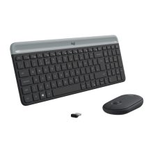 Teclado Logitech con ratón incluido, modelo universal RF inalámbrico, distribución QWERTY internacional de EE.UU., color grafito, SKU 920-009204