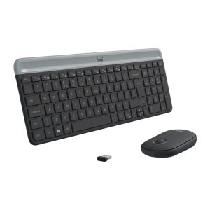 Teclado Logitech con ratón incluido, modelo universal RF inalámbrico, distribución QWERTY internacional de EE.UU., color grafito, SKU 920-009204