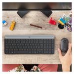 Teclado Logitech con ratón incluido, modelo universal RF inalámbrico, distribución QWERTY internacional de EE.UU., color grafito, SKU 920-009204