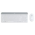 Logitech teclado inalámbrico blanco con ratón incluido, RF universal y diseño QWERTY en inglés, SKU 920-009205