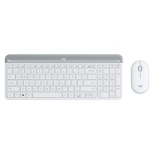 Logitech teclado inalámbrico blanco con ratón incluido, RF universal y diseño QWERTY en inglés, SKU 920-009205