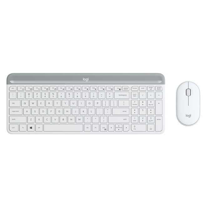 Logitech Teclado Inalámbrico Blanco con Ratón QWERTY Inglés Logitech teclado inalámbrico blanco con ratón incluido, RF universal y diseño QWERTY en inglés, SKU 920-009205