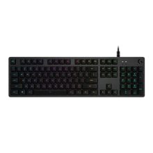 Imagen del teclado Logitech G modelo 920-009343 para juegos, con conexión USB, distribución QWERTY en italiano y acabado en carbono