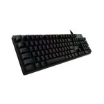 Teclado Logitech G 920-009344 diseñado para juegos, con conexión USB, distribución QWERTY en español y acabado en color carbono
