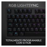 Teclado Logitech G 920-009344 diseñado para juegos, con conexión USB, distribución QWERTY en español y acabado en color carbono