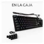 Teclado Logitech G 920-009344 diseñado para juegos, con conexión USB, distribución QWERTY en español y acabado en color carbono