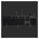 Teclado Logitech G 920-009370 para juegos con conexión USB en color carbono, diseño en inglés
