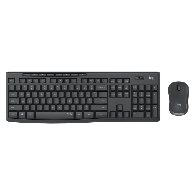 Logitech MK295 Silent Wireless Combo con ratón inalámbrico y teclado en grafito Combo Logitech MK295 Silent Wireless con teclado en portugués y ratón, color grafito, SKU 920-009870