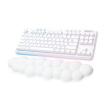 Teclado Logitech G G715 para juegos, conexión RF Wireless y Bluetooth, disposición AZERTY francés, color blanco, SKU 920-010459