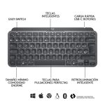 Teclado Logitech MX Keys Mini, diseño compacto, teclas retroiluminadas y conexión inalámbrica, SKU 920-010490
